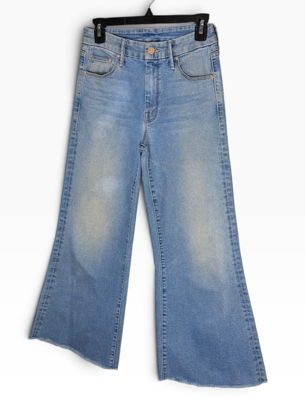 Mother Wide Leg Fray Jeans Size 26 Light Wash high rise